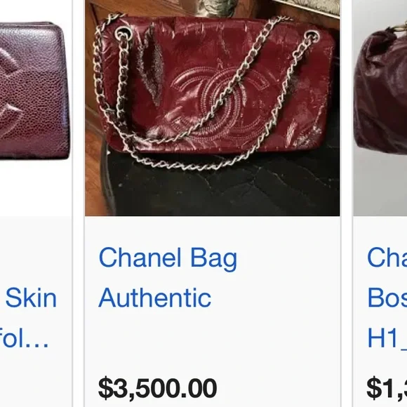 CHANEL Burgundy Leather Bag with Gold Chain - Picture 13 of 14